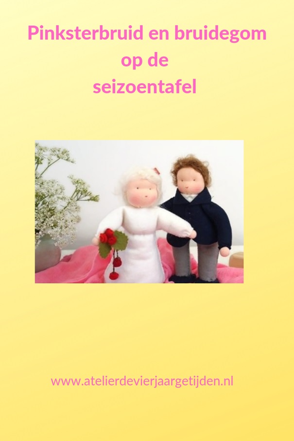Bruidspaar op de seizoentafel voor het Pinksterfeest