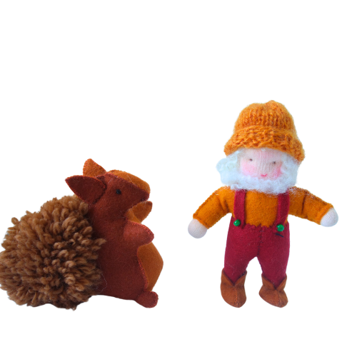 Herfstkabouter met eekhoorn