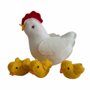 Kip met haar kuikentjes
